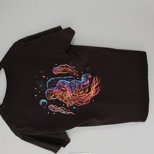 Cove USA T-Shirt Astronaut Skull Death Jellyfish Glow-in-the-Dark - L